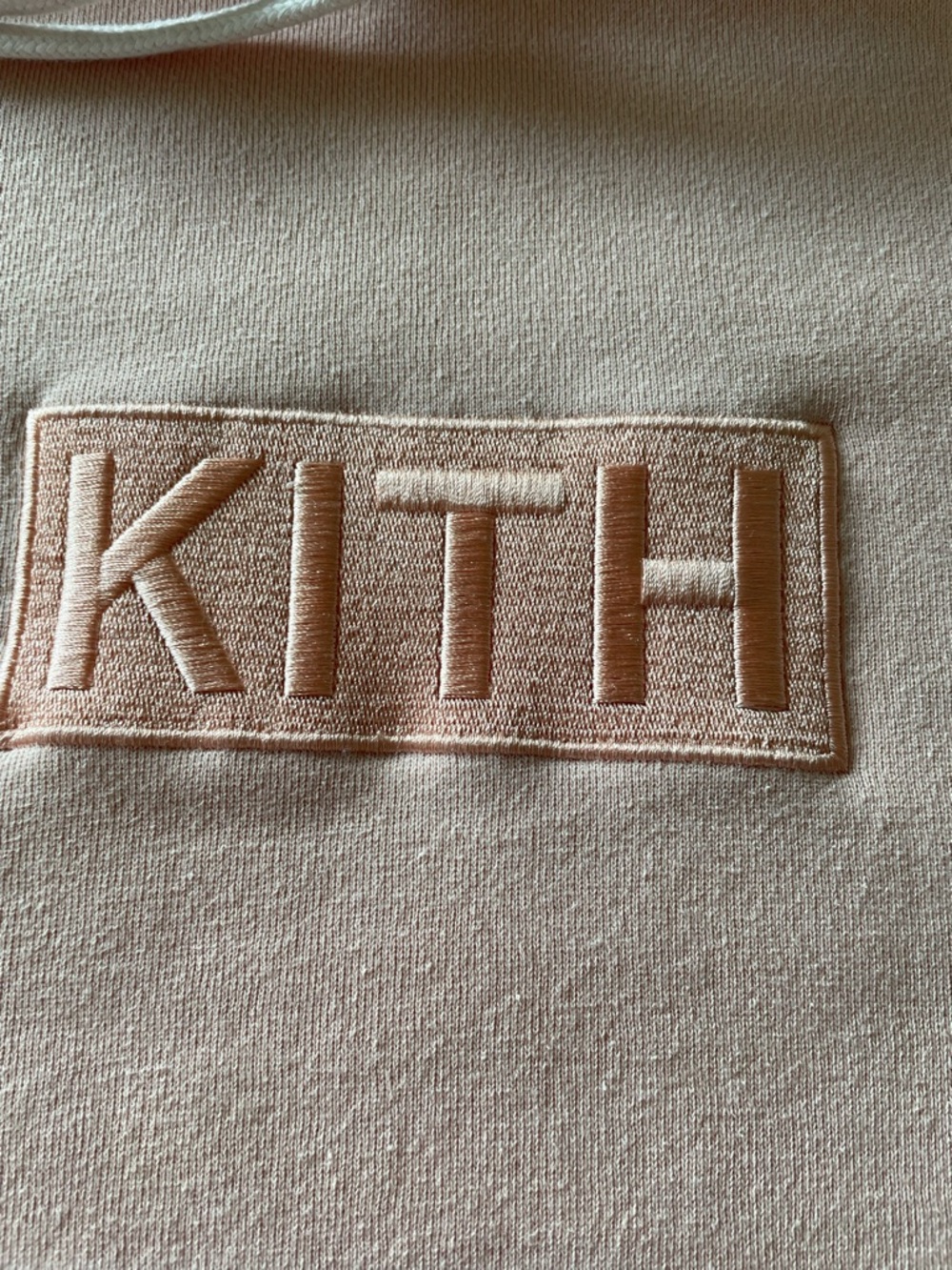 KITH pink Embroidered Logo Hoodie - Soft pink